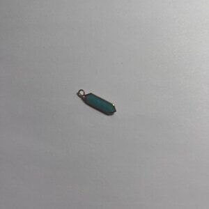 14K Yellow Gold Chrysoprase Hoop Charm